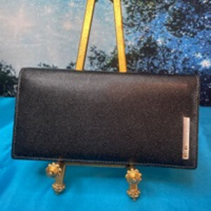 Cartier Mens Black Leather Long Wallet Excellent Condition